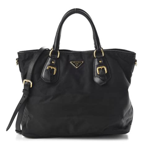 prada tessuto soft calf tote|PRADA Tessuto Nylon Soft Calf Shopping Tote Black.